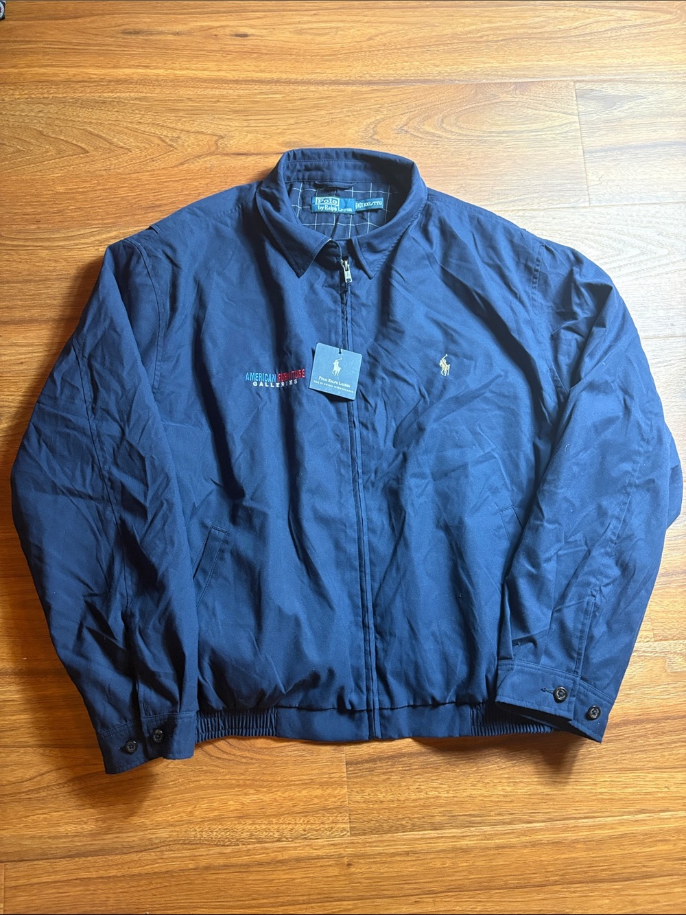 NWT Polo by Ralph Lauren Harrington Navy Blue men’s XXL Jacket with Embroidered